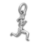 Silver runner pendant charm