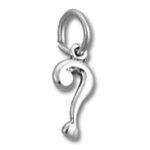 Silver question mark pendant charm