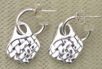 Pair of silver woven dangle earrings
