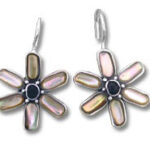 Pair of iridescent flower earrings