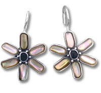 Pair of iridescent flower earrings