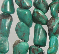 Strung turquoise nugget beads