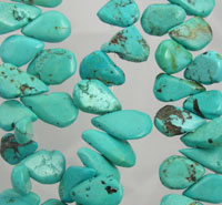 Turquoise gemstone bead necklace close-up