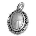 Ornate vintage silver oval locket pendant