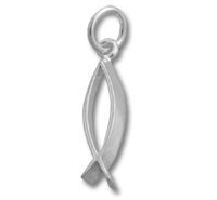 Silver ichthys fish pendant