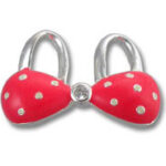 Red polka-dot bow jewelry with central gem