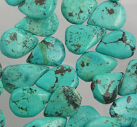 Turquoise gemstone beads with brown matrix