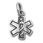 Silver Star of Life medical pendant charm