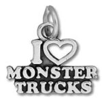 Silver "I love Monster Trucks" charm