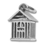 Silver birdcage charm pendant