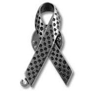 Perforated metal awareness ribbon pin