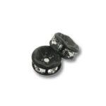 Black rhinestone rondelle spacer beads