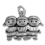 Sterling Silver 3 Girls Charm