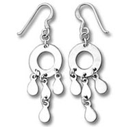 Silver chandelier teardrop earrings