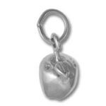 small silver apple charm pendant