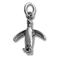 Small silver penguin charm pendant