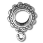 Silver filigree round jewelry clasp with hook
