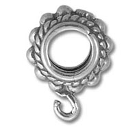 Silver filigree round jewelry clasp with hook