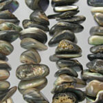 Iridescent abalone shell chip beads