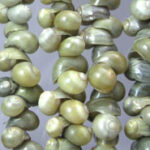 Clustered green freshwater pearl necklace