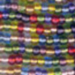 Rows of colorful glass beads