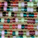 Close-up of multicolored glass seed beads