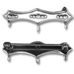 silver bar pin finding with three loops