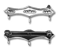 silver bar pin finding with three loops