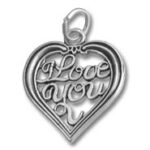 Heart pendant engraved "I love you