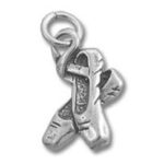 Silver ballet slippers charm pendant