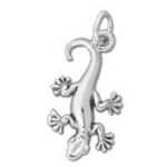 Silver gecko pendant charm