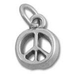 Silver peace sign pendant charm