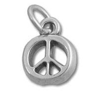 Silver peace sign pendant charm