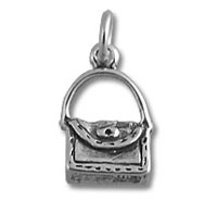 Silver purse charm pendant