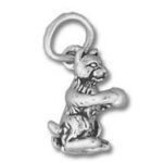 Silver rabbit charm with jump ring