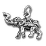 Silver GOP elephant charm pendant