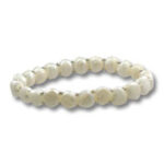 White beaded elastic bracelet