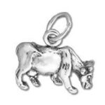 Small silver cow pendant charm