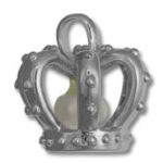 Silver crown pendant with pearl