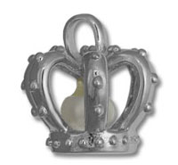 Silver crown pendant with pearl