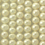 Close-up of glossy ivory pearls in rows