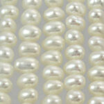 Strands of white freshwater pearls
