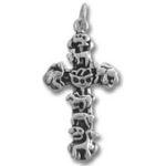 Silver elephant cross pendant