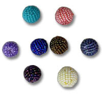 Colorful round beaded balls on white
