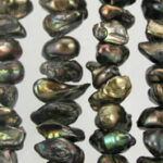 Iridescent baroque pearl strands