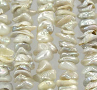Strands of irregular cream freshwater pearls