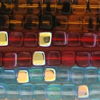 Translucent multicolored glass tile mosaic