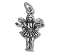 Silver ballerina charm with wings