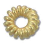 Textured gold donut-shaped bead