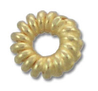 Textured gold donut-shaped bead